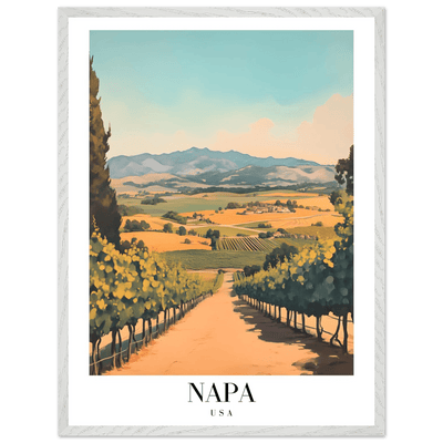 Napa Valley Vineyard Framed Poster – Vintage Travel Wall Art with Wooden Frame - Vibrantwalls
