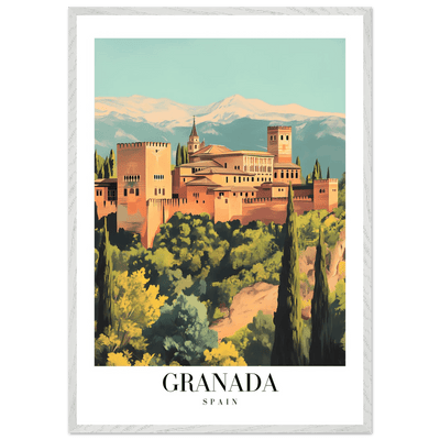 Granada Spain Framed Poster – Vintage Travel Wall Art with Wooden Frame - Vibrantwalls
