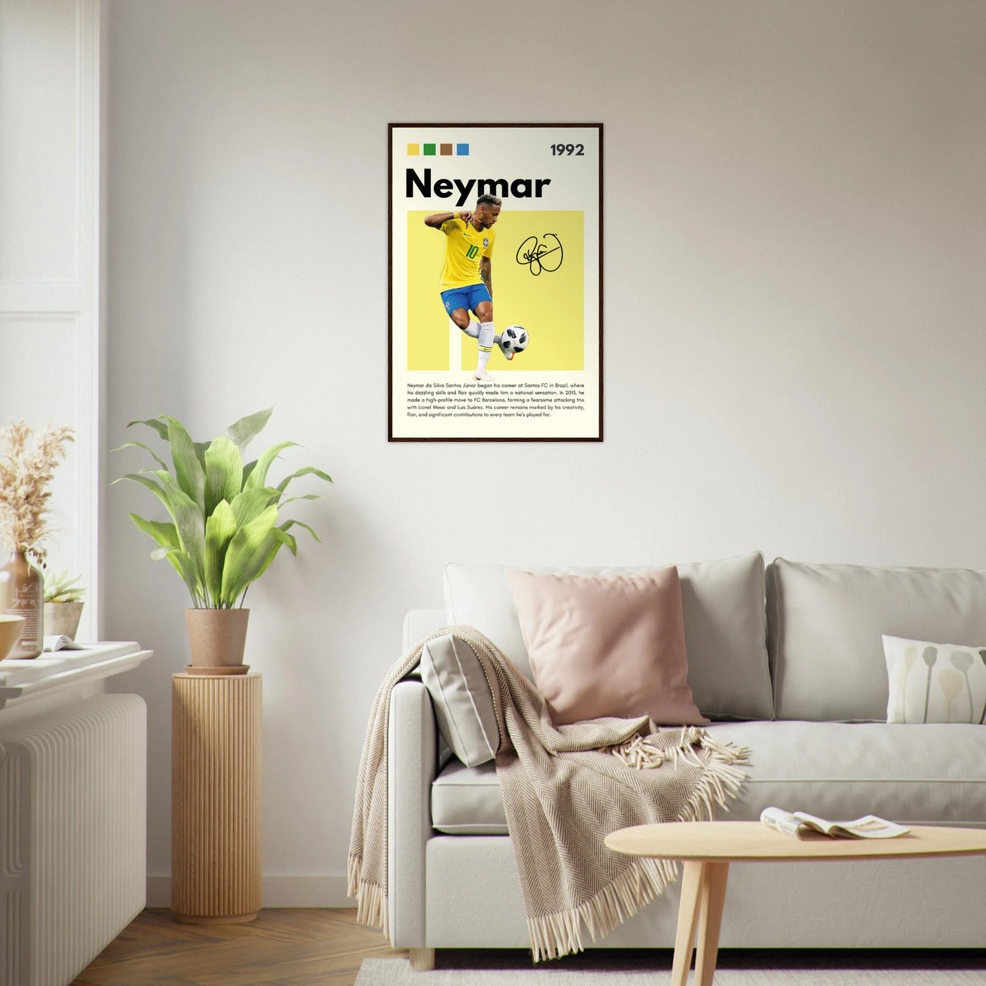 Neymar Jr. Brazilian Football Legend Framed Poster – Vibrant Pop Art Football Print Vibrantwalls