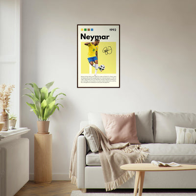 Neymar Jr. Brazilian Football Legend Framed Poster – Vibrant Pop Art Football Print Vibrantwalls