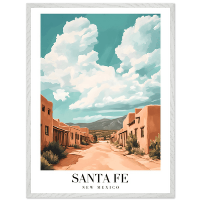 Santa Fe New Mexico Framed Poster – Vintage Southwest Wall Art with Wooden Frame - Vibrantwalls