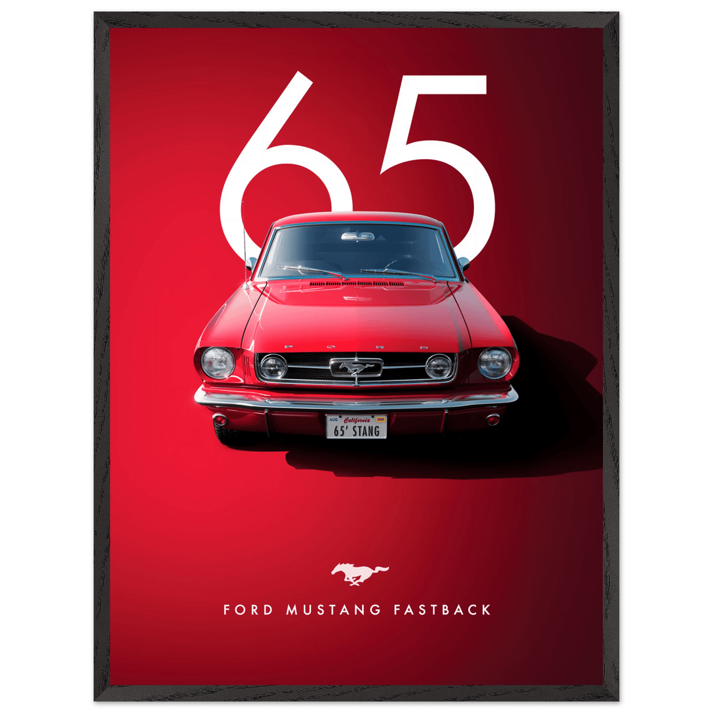 Iconic '65 Ford Mustang Fastback Framed Poster | Timeless Automotive Art, Ready-to-Hang in Your Style - Vibrantwalls