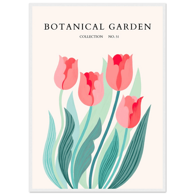 Botanical Garden Tulip Framed Poster – Pastel Florals & Nature Art Prints | Ready-to-Hang Wall Decor - Vibrantwalls