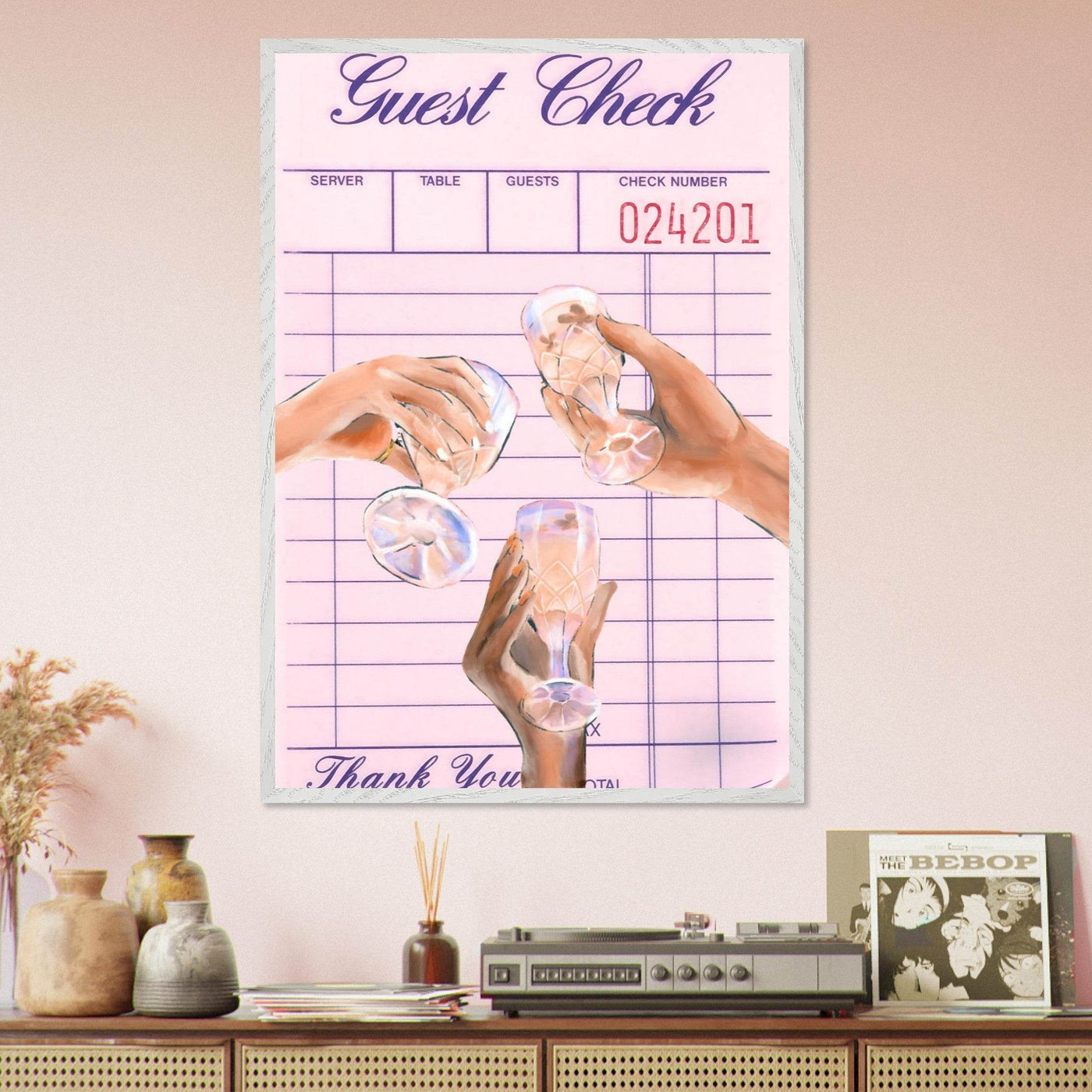 Guest Check & Crystal Glasses - Vibrantwalls