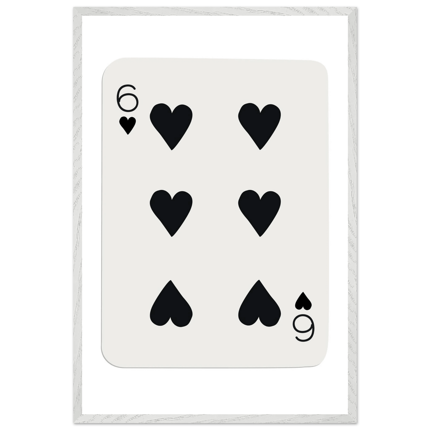 Six of Hearts Poker Card Print - Mounted Framed Poster Art, Eco-Friendly Wood Frame in Your Choice of Frame & Size - Vibrantwalls