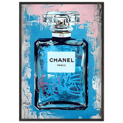 Abstract Chanel No. 5 Art Print in Mounted Frame - Iconic Glamour for Modern Decor - Vibrantwalls