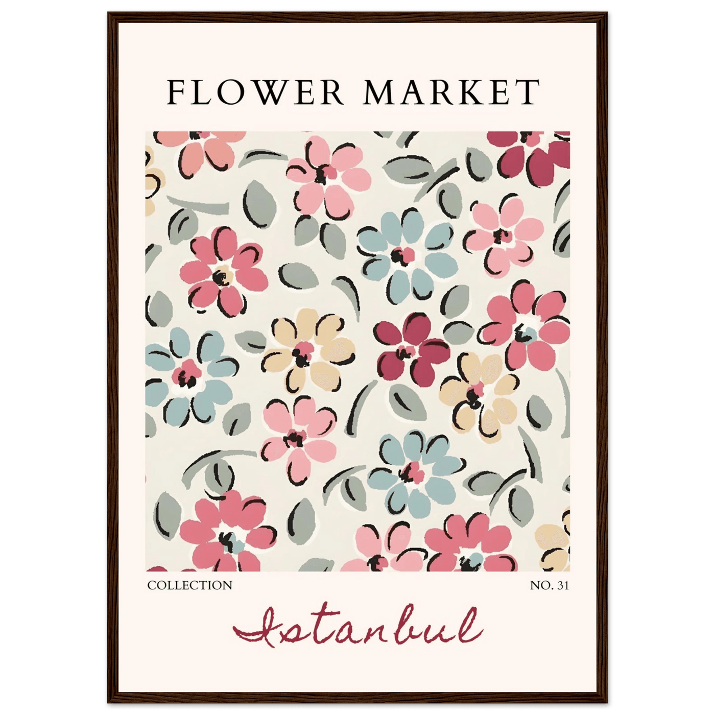 Flower Market Istanbul Art Print – Vibrant Floral Abstract Framed Poster | Ready-to-Hang Decor - Vibrantwalls