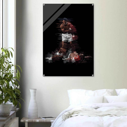Muhammad Ali K.O. Acrylic Print – Dynamic, Iconic, Modern Sports Wall Art - Vibrantwalls