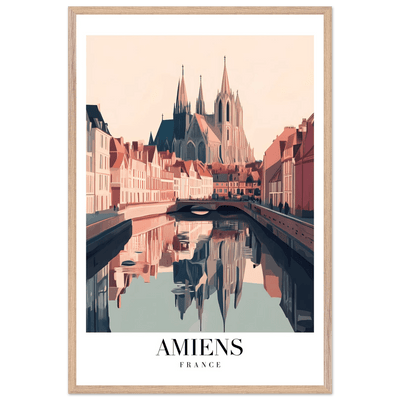 Amiens France Framed Poster – Vintage Travel Wall Art with Wooden Frame - Vibrantwalls