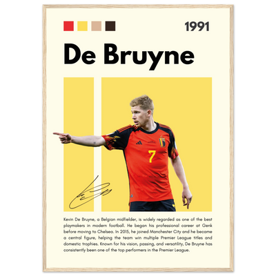 Kevin De Bruyne Football Legend Framed Poster – Vibrant Pop Art Print for Modern Fans A1 (59.4 x 84.1 cm) Wood frame Vibrantwalls