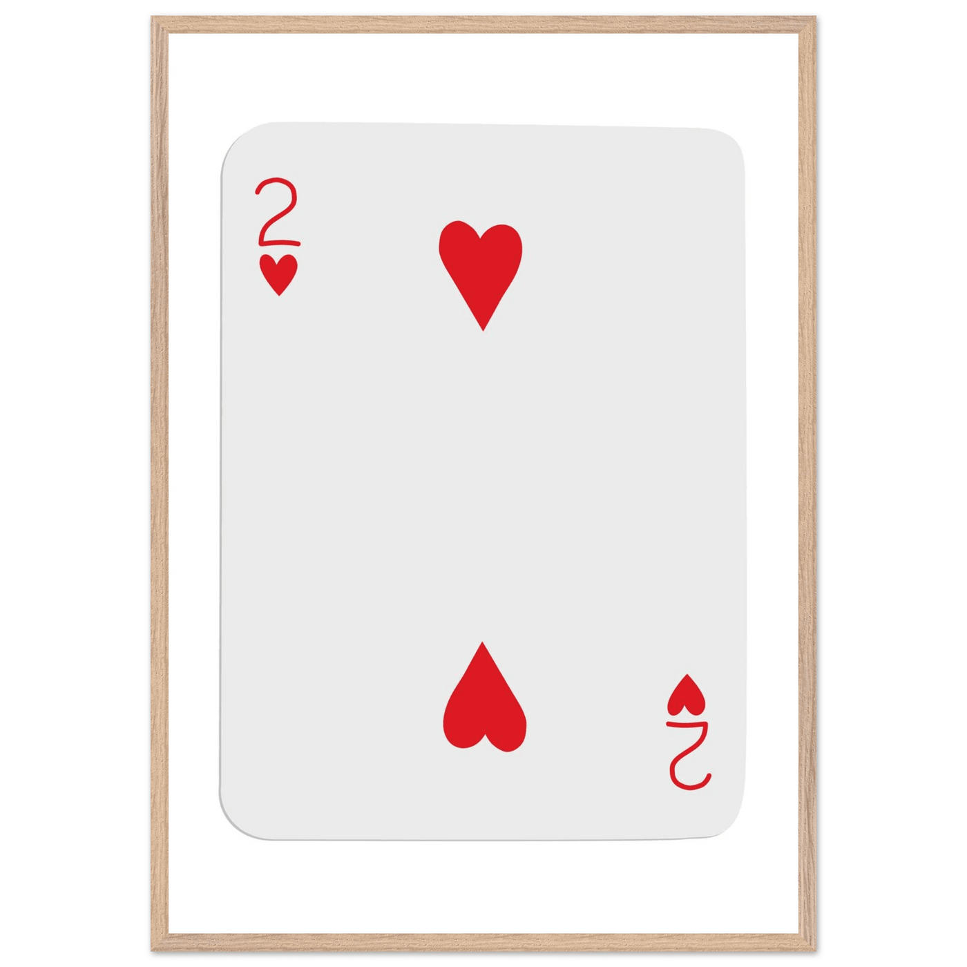 Two of Hearts Poker Card Print - Framed Wall Art, Eco-Friendly Wood Frame in Your Choice of Size & Finish - Vibrantwalls