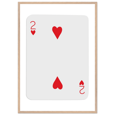Two of Hearts Poker Card Print - Framed Wall Art, Eco-Friendly Wood Frame in Your Choice of Size & Finish - Vibrantwalls