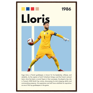 Hugo Lloris France Goalkeeper Football Poster 60x90 cm 24x36″ Dark wood frame Vibrantwalls