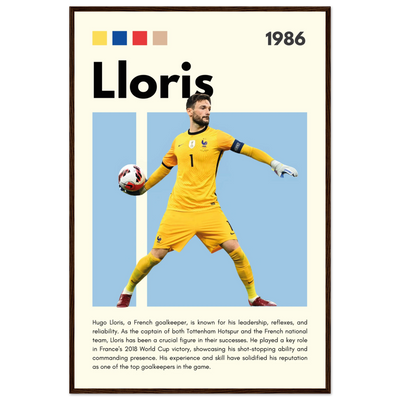 Hugo Lloris France Goalkeeper Football Poster 60x90 cm 24x36″ Dark wood frame Vibrantwalls