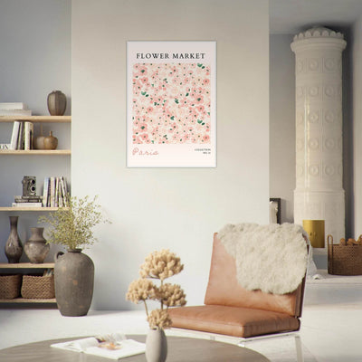 Paris Flower Market Framed Poster – Blush Floral Art Print | Ready-to-Hang Wall Decor in Multiple Sizes & Frame Finishes - Vibrantwalls