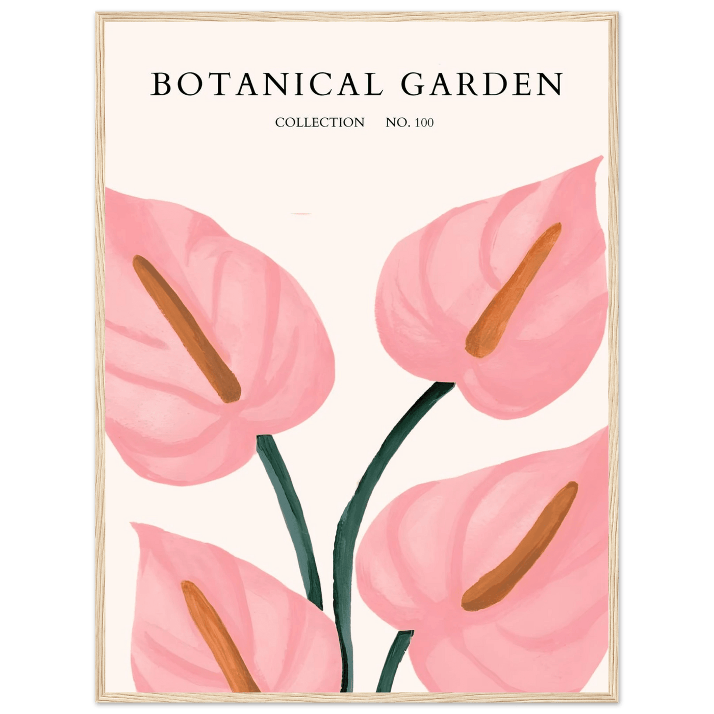 Botanical Garden Framed Poster – Pink Anthurium Bloom Art Print | Elegant & Ready-to-Hang - Vibrantwalls