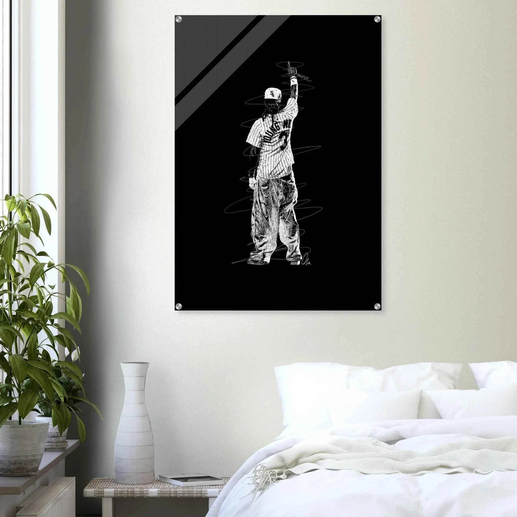 Iconic McGregor Black & White Sketch Acrylic Print – Modern Sports Art in Multiple Sizes - Vibrantwalls