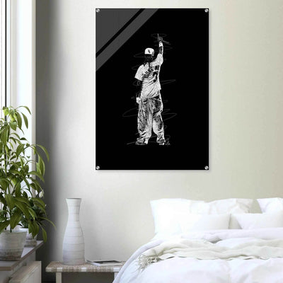 Iconic McGregor Black & White Sketch Acrylic Print – Modern Sports Art in Multiple Sizes - Vibrantwalls
