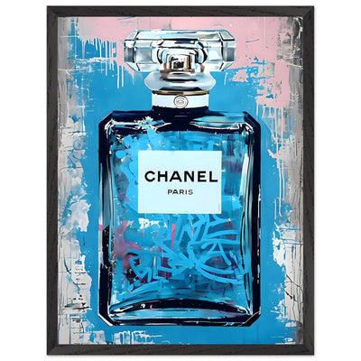 Abstract Chanel No. 5 Art Print in Mounted Frame - Iconic Glamour for Modern Decor - Vibrantwalls