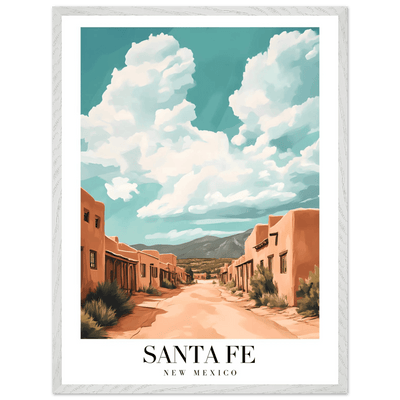Santa Fe New Mexico Framed Poster – Vintage Southwest Wall Art with Wooden Frame - Vibrantwalls