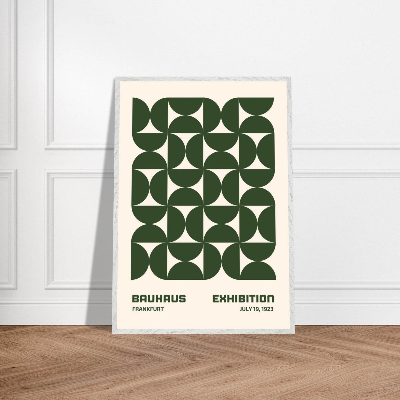Bauhaus Forest Green & Cream Modern - Vibrantwalls