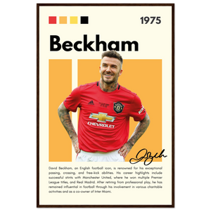 David Beckham Manchester United Soccer Framed Poster 60x90 cm 24x36″ Dark wood frame Vibrantwalls