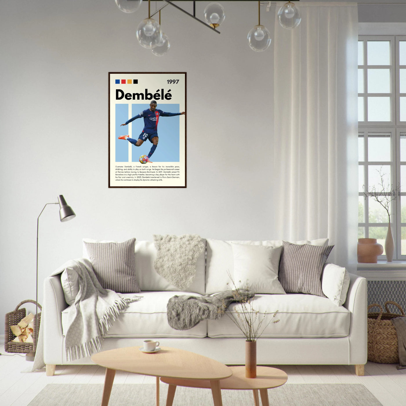 Ousmane Dembélé PSG Soccer Framed Poster – Dynamic Football Art Print in Multiple Sizes & Frame Styles Vibrantwalls