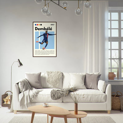 Ousmane Dembélé PSG Soccer Framed Poster – Dynamic Football Art Print in Multiple Sizes & Frame Styles Vibrantwalls