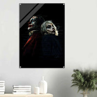 Joker & Harley Quinn Inspired Acrylic Print – Dark, Edgy, Modern Pop Art for Your Space - Vibrantwalls