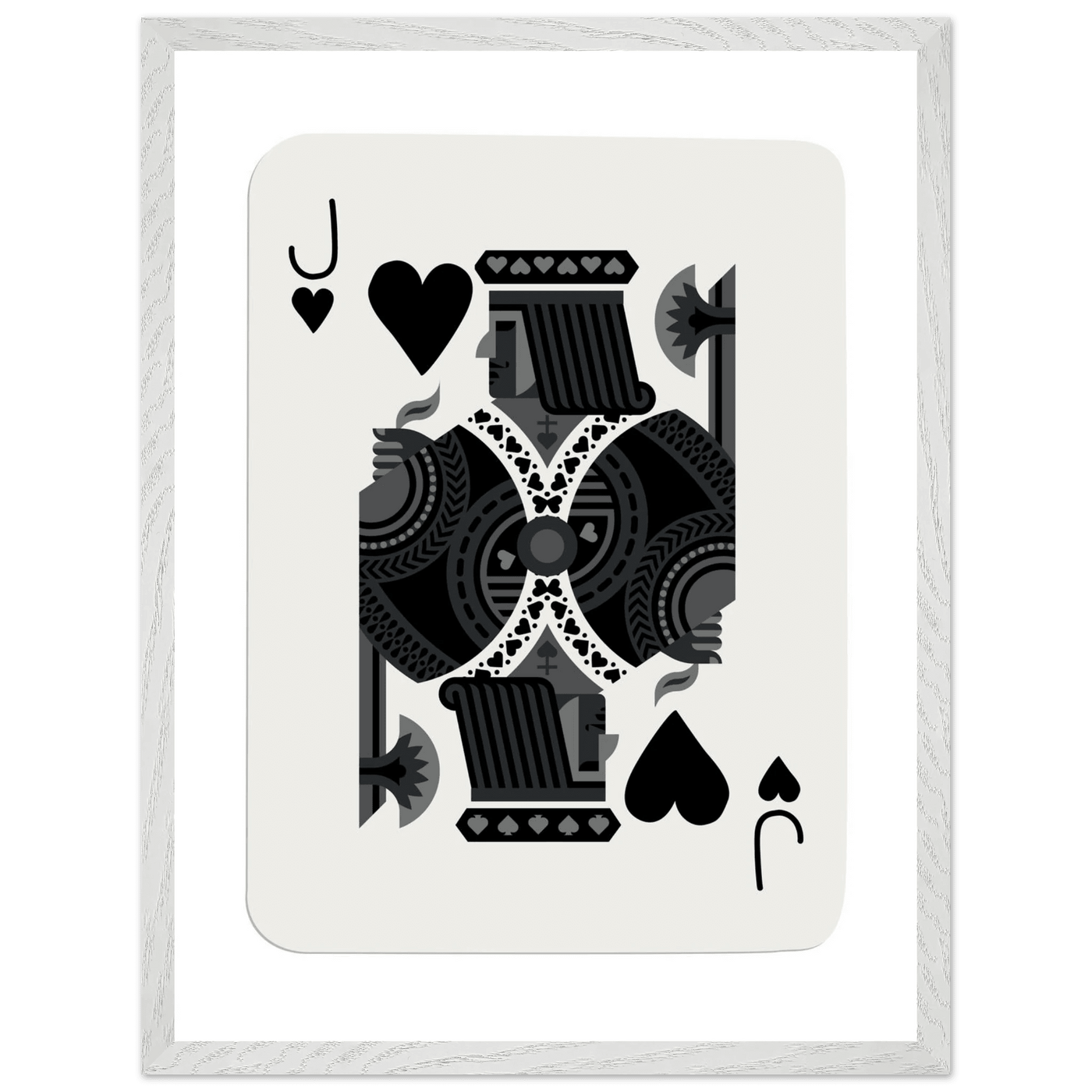 Minimalist Jack of Spades Poker Card Print - Mounted Framed Eco-Friendly Art, Various Sizes & Finishes - Vibrantwalls