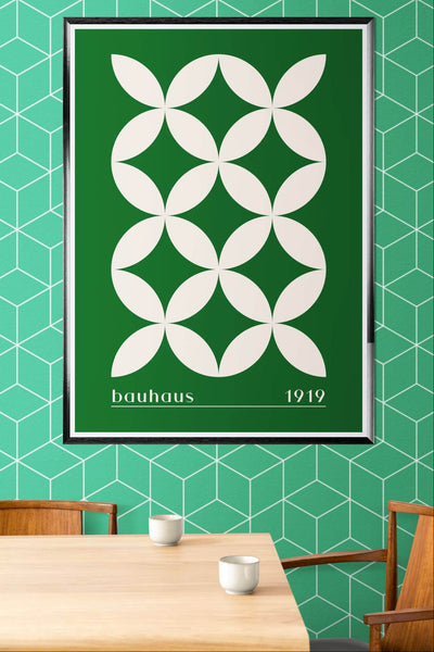 Bauhaus 1919 Green & Beige - Vibrantwalls