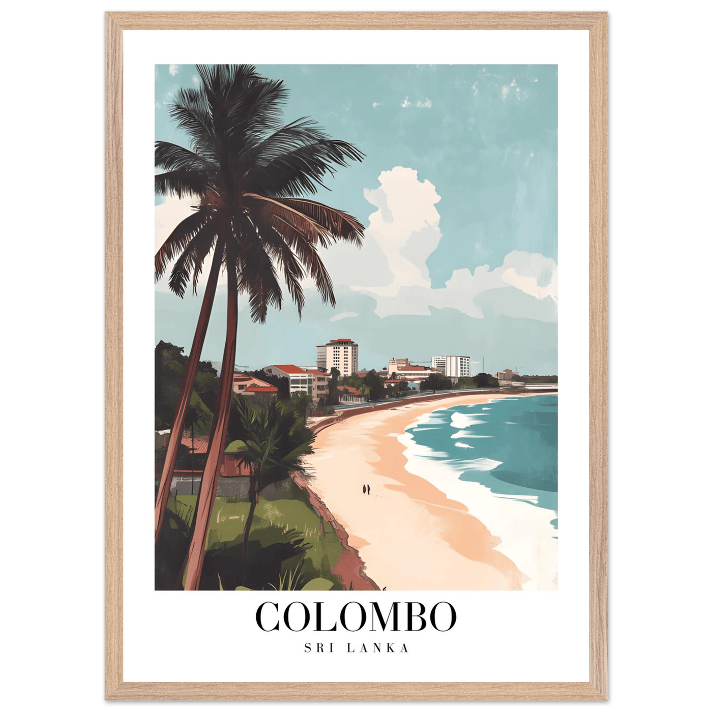 Colombo Sri Lanka Framed Poster – Vintage Coastal Art with Wooden Frame in Multiple Sizes & Finishes - Vibrantwalls
