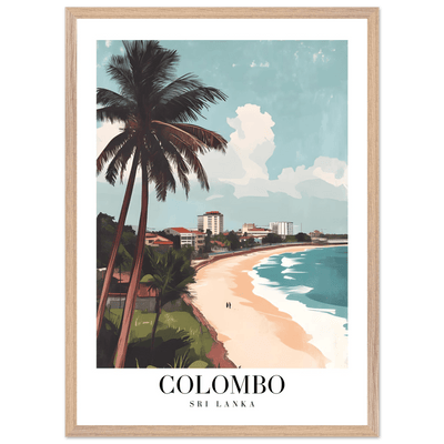 Colombo Sri Lanka Framed Poster – Vintage Coastal Art with Wooden Frame in Multiple Sizes & Finishes - Vibrantwalls