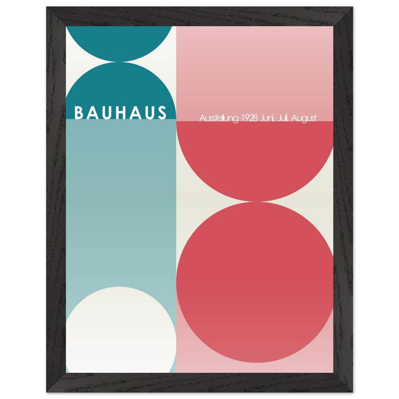 Bauhaus Retro Art Print in Teal and Coral for Unique Retro Decor - Vibrantwalls