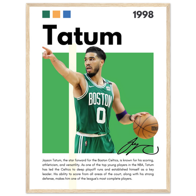 Jayson Tatum Boston Celtics Star Framed Poster 45x60 cm 18x24″ Wood frame Vibrantwalls