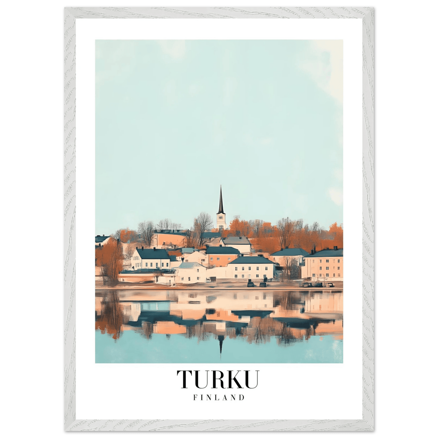 Turku Finland Framed Poster – Serene Nordic Travel Wall Art with Wooden Frame - Vibrantwalls