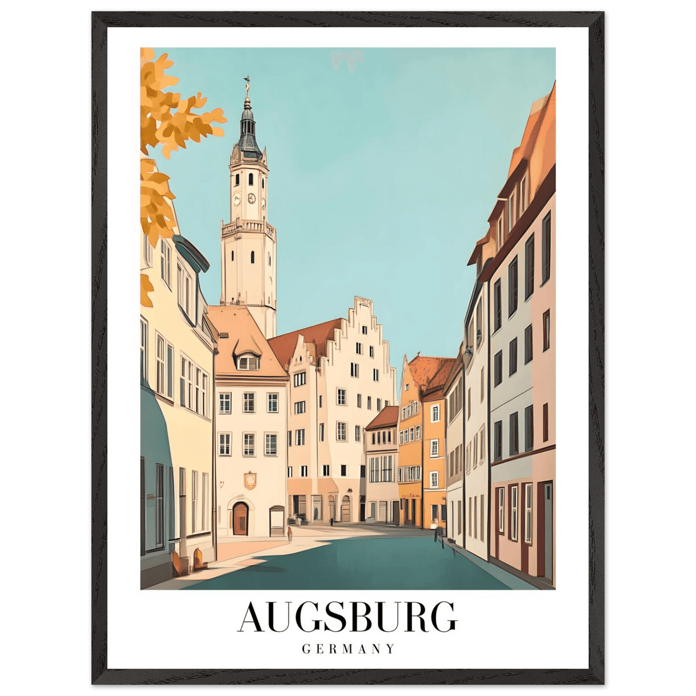 Augsburg Germany Framed Poster – Vintage European Cityscape Wall Art with Wooden Frame in Various Sizes - Vibrantwalls