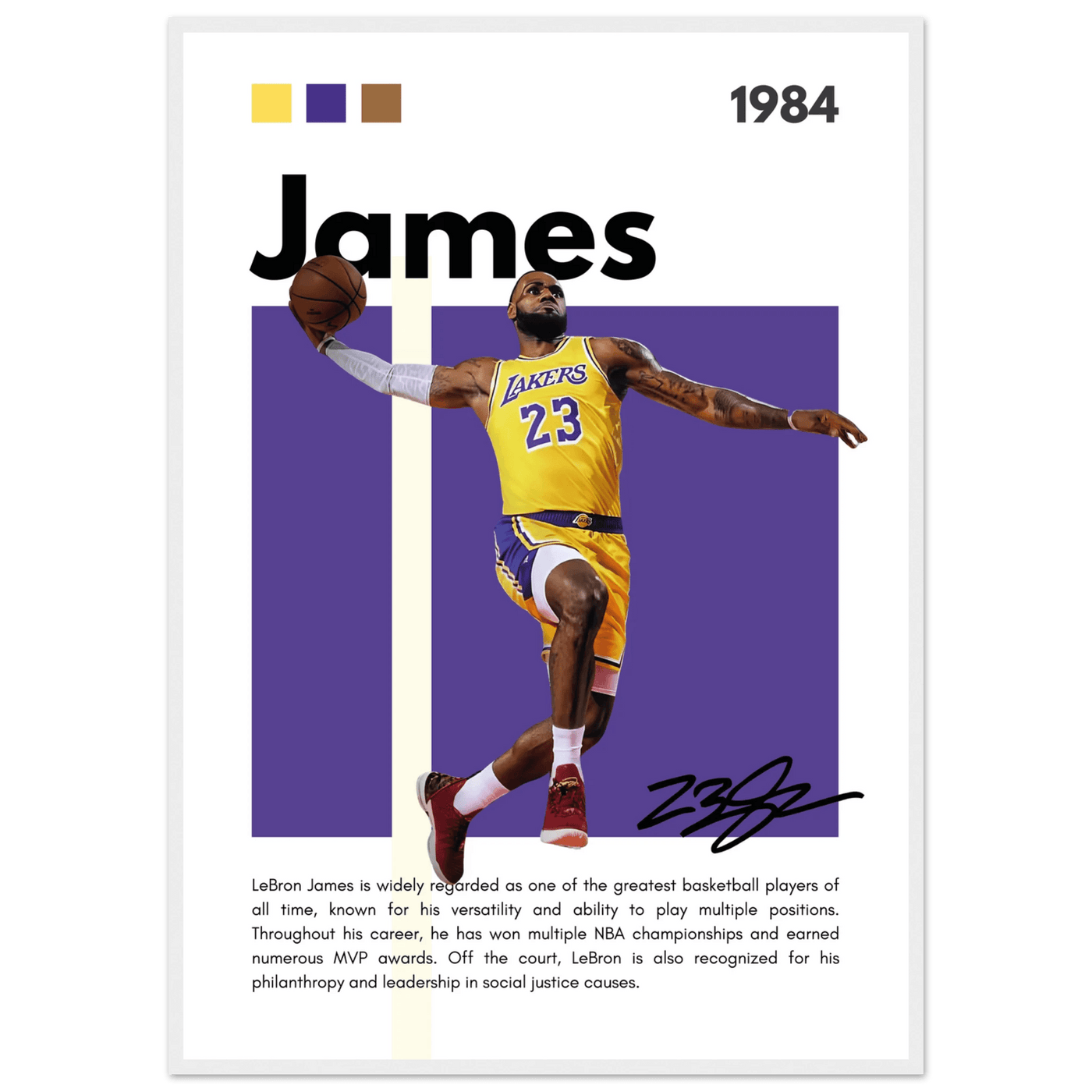 LeBron James Lakers Championship Vintage Art Print - Vibrantwalls