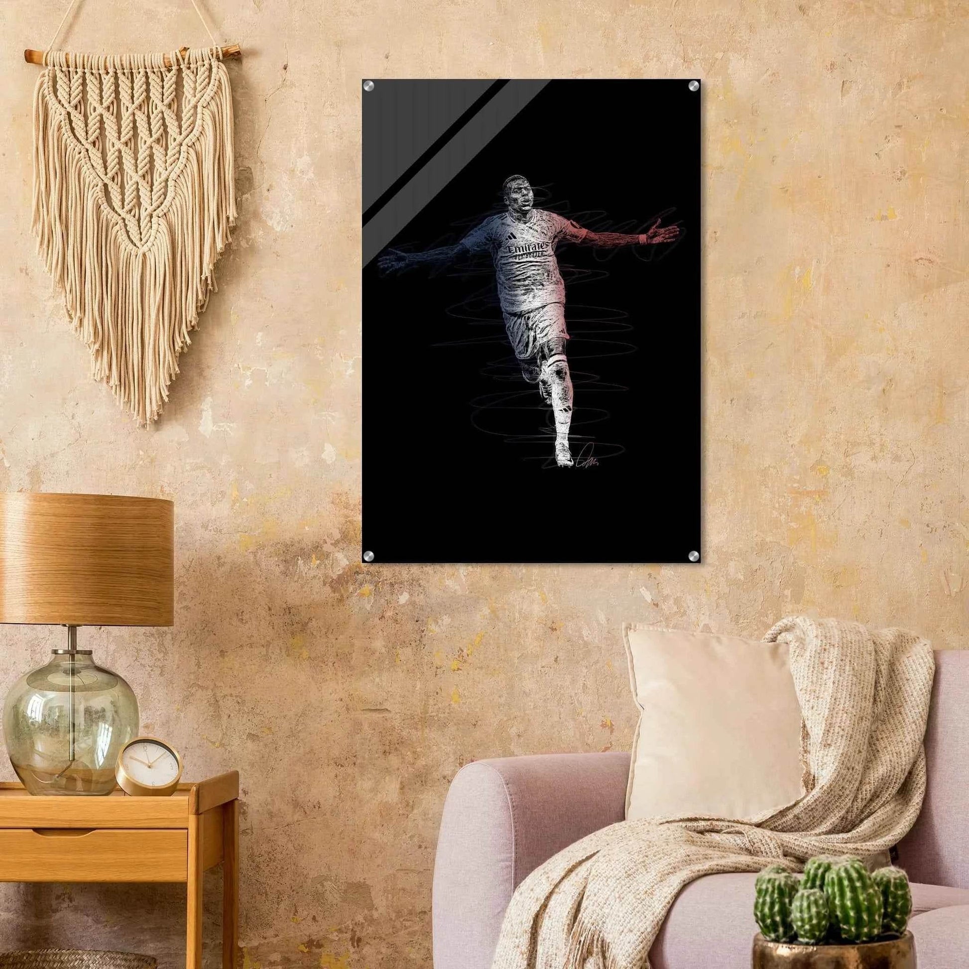 Kylian Mbappé Wall Art Acrylic Print – Dynamic Modern Football Artwork in Various Sizes - Vibrantwalls