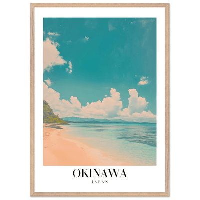 Okinawa Japan Framed Poster – Vintage Beach Travel Wall Art with Wooden Frame - Vibrantwalls