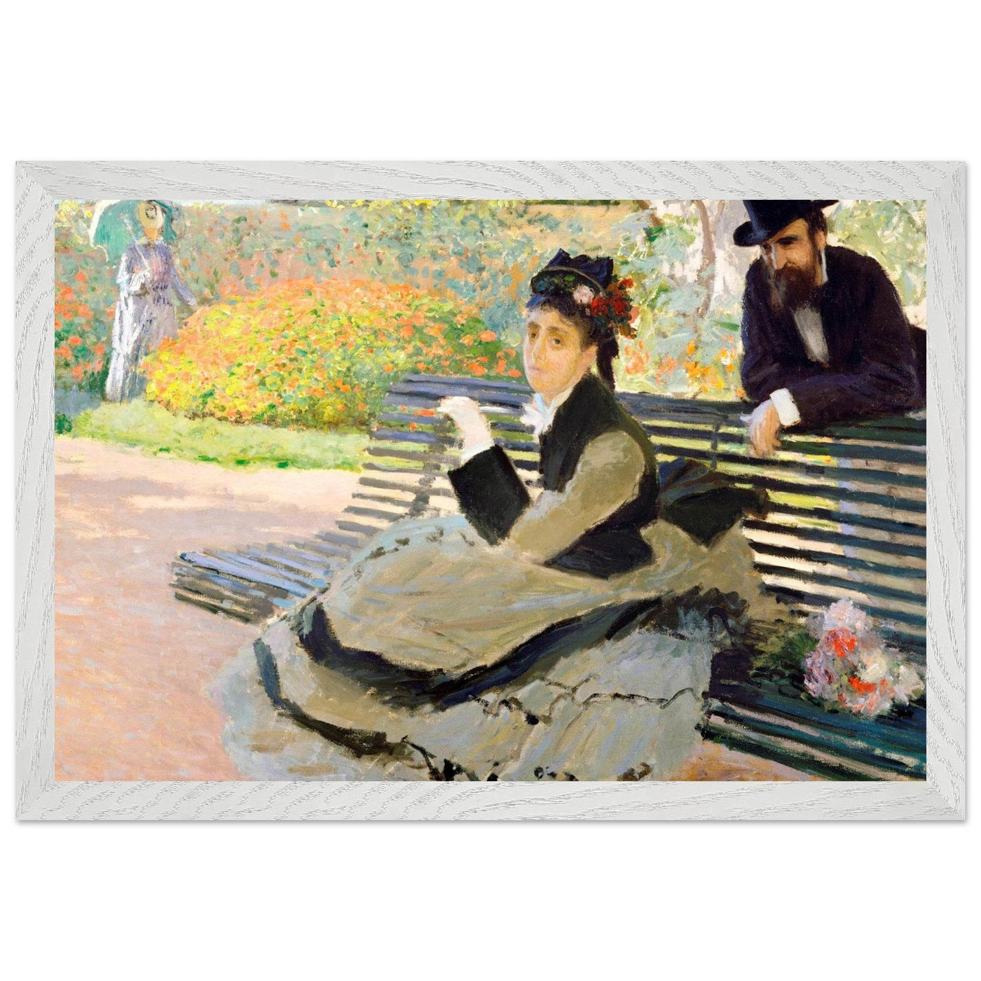 Camille Monet Garden Bench Art – Exquisite Artwork for Garden Lovers - Vibrantwalls