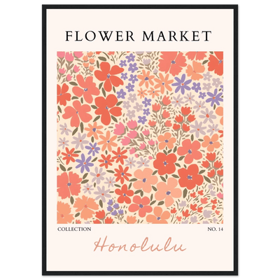 Flower Market Honolulu Framed Poster – Vibrant Floral Art Print | Ready-to-Hang Wall Decor - Vibrantwalls