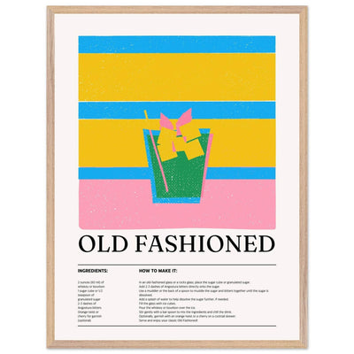 Old Fashioned Cocktail Recipe Art Print - Vibrantwalls