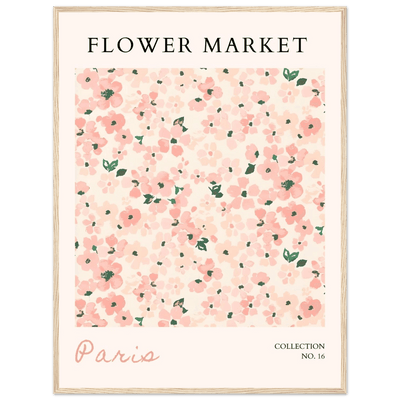 Paris Flower Market Framed Poster – Blush Floral Art Print | Ready-to-Hang Wall Decor in Multiple Sizes & Frame Finishes - Vibrantwalls