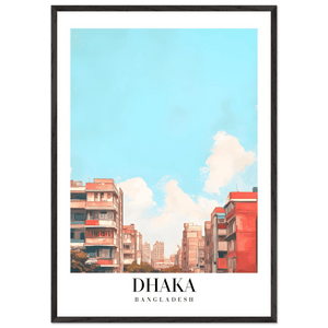 Dhaka Bangladesh Framed Poster – Pastel Cityscape Wall Art with Customizable Wooden Frame - Vibrantwalls