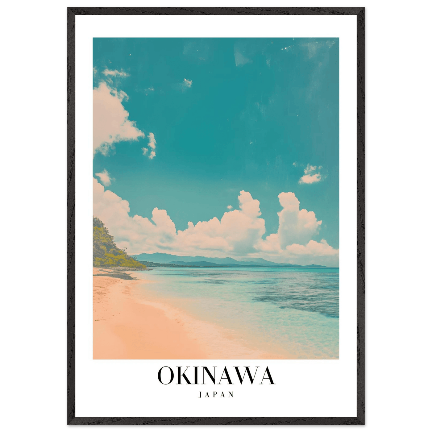Okinawa Japan Framed Poster – Vintage Beach Travel Wall Art with Wooden Frame - Vibrantwalls