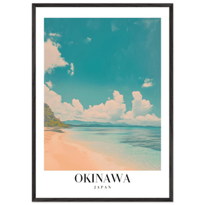 Okinawa Japan Framed Poster – Vintage Beach Travel Wall Art with Wooden Frame - Vibrantwalls