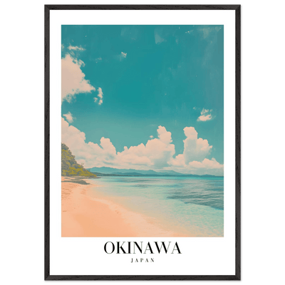 Okinawa Japan Framed Poster – Vintage Beach Travel Wall Art with Wooden Frame - Vibrantwalls