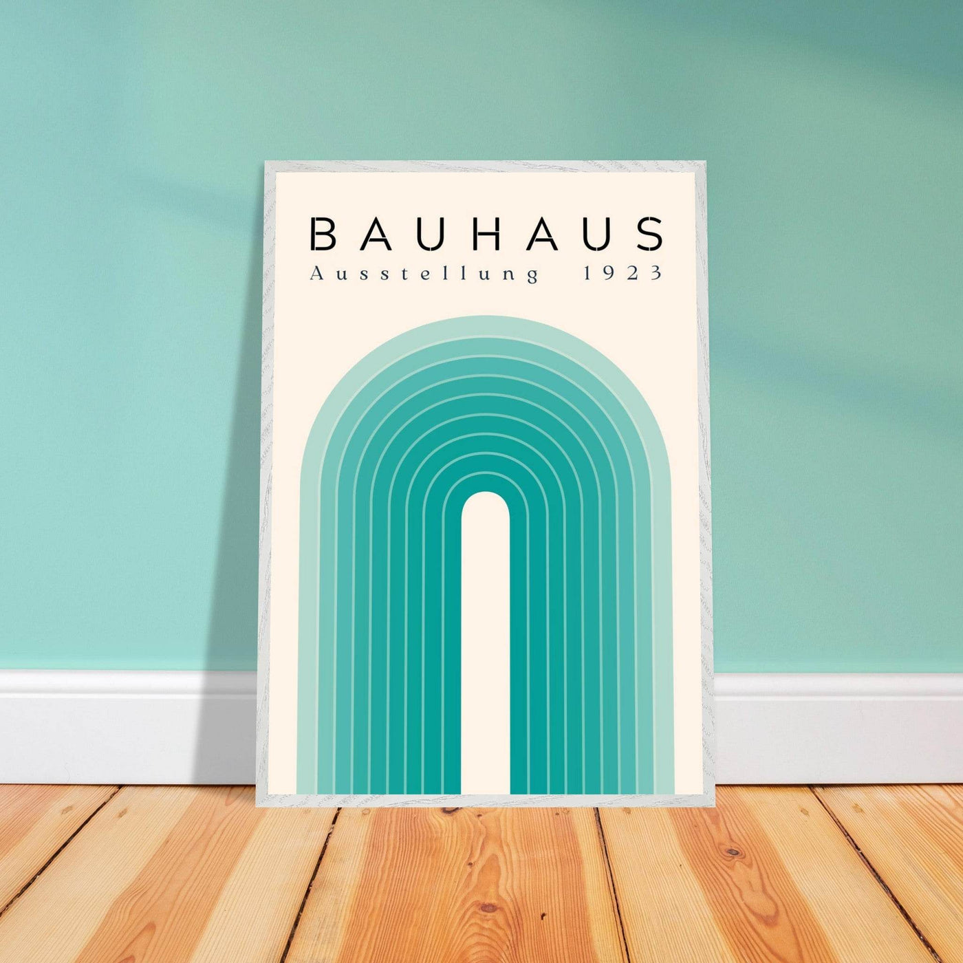 Bauhaus Ausstellung 1923 Teal & Cream - Vibrantwalls