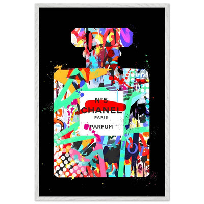 Vibrant Pop Art Chanel No. 5 Perfume Print - Framed & Ready-to-Hang - Vibrantwalls